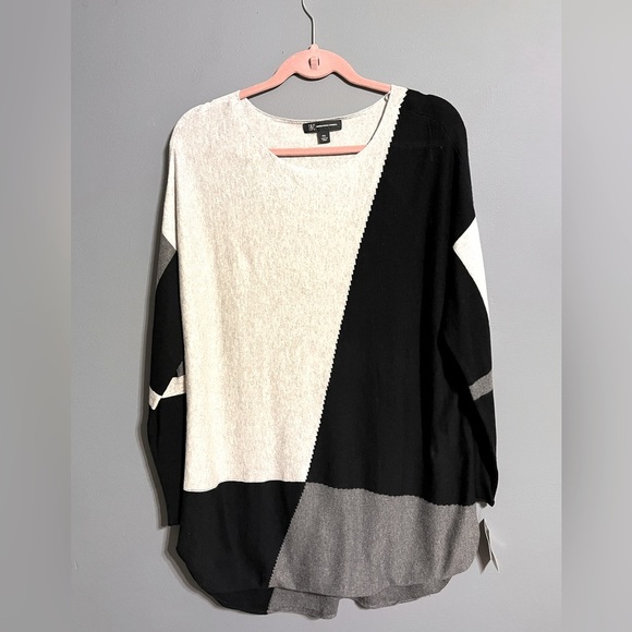 INC Color Block crew neck Sweater size XL petite - Picture 5 of 9